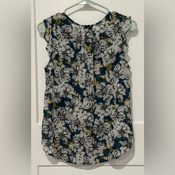 Ann Taylor Floral Ruffle Sleeve Blouse - Picture 3 of 7